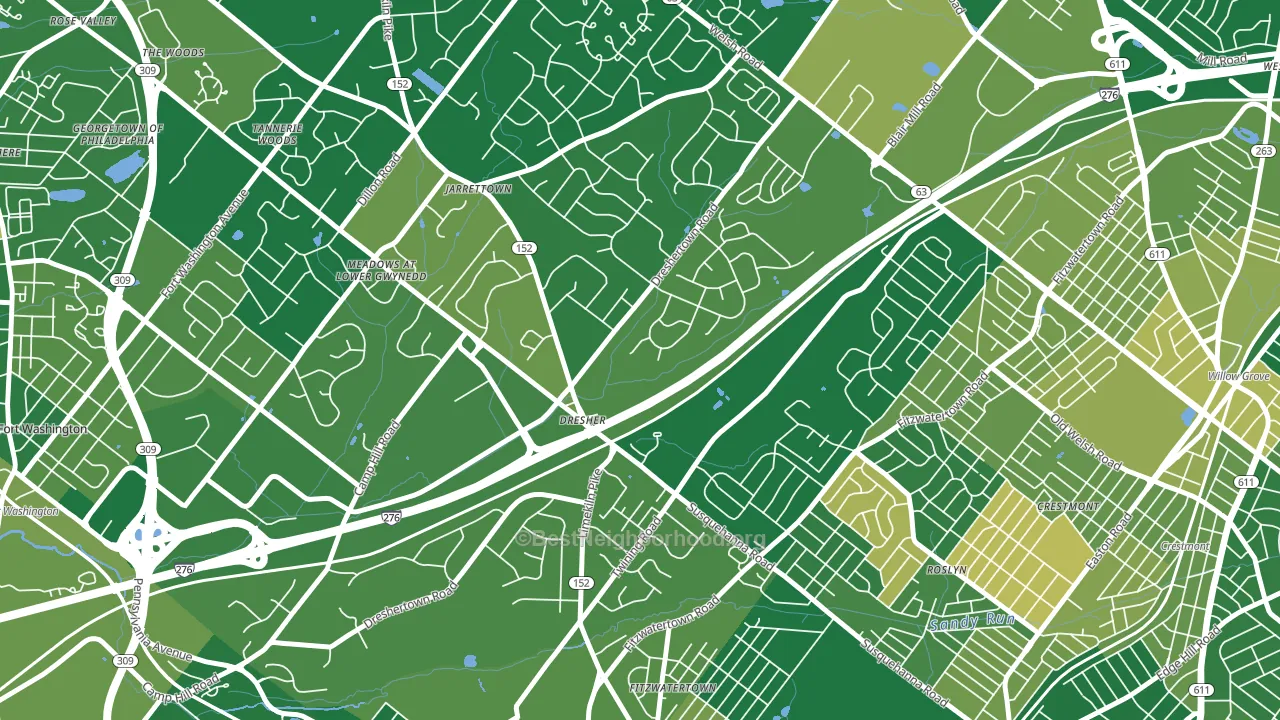 19025, PA block-group voter-turnout map