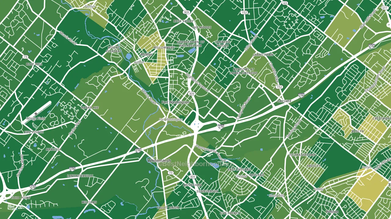 19034, PA block-group voter-turnout map