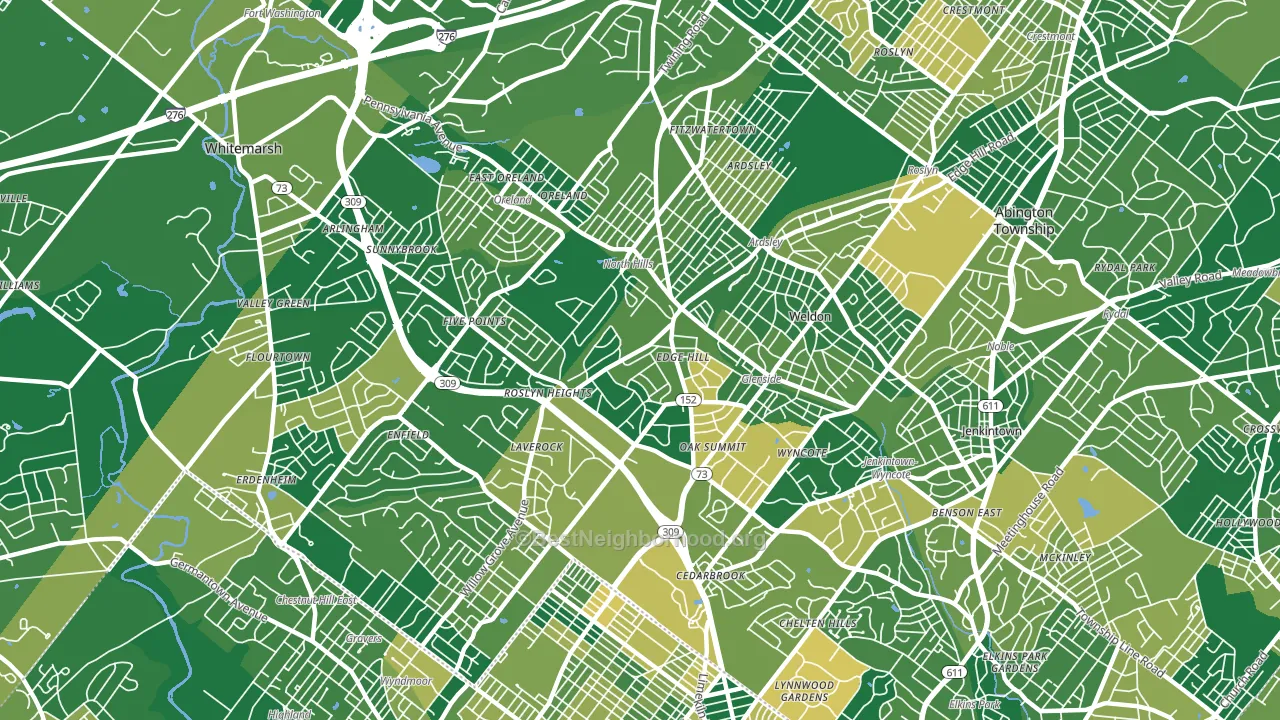 19038, PA block-group voter-turnout map