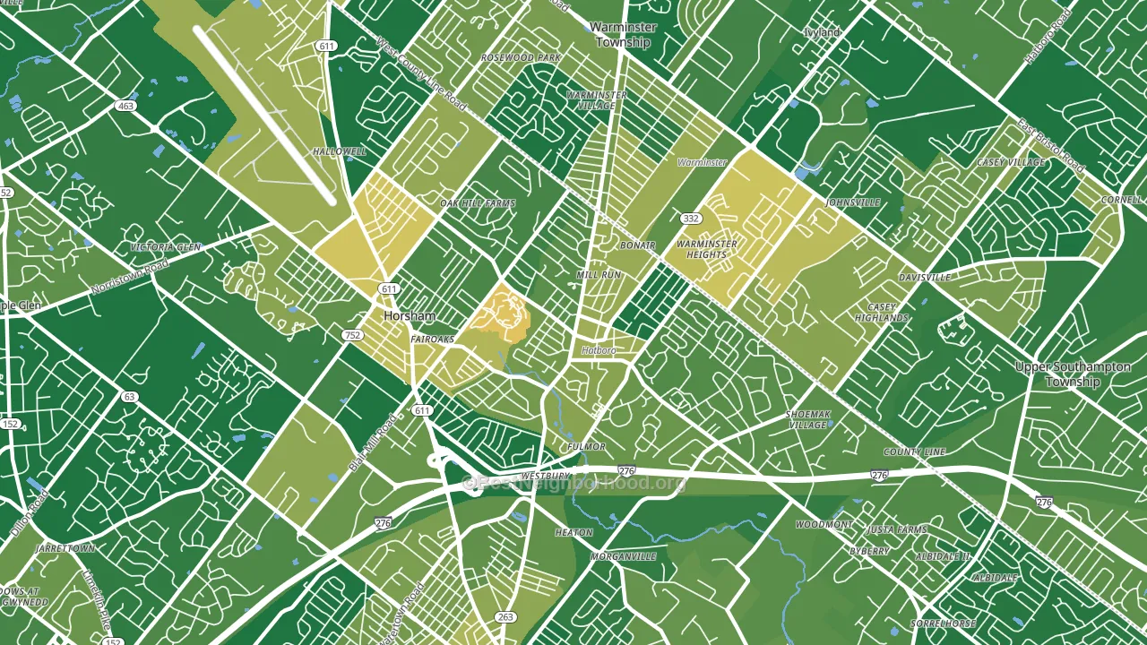 19040, PA block-group voter-turnout map