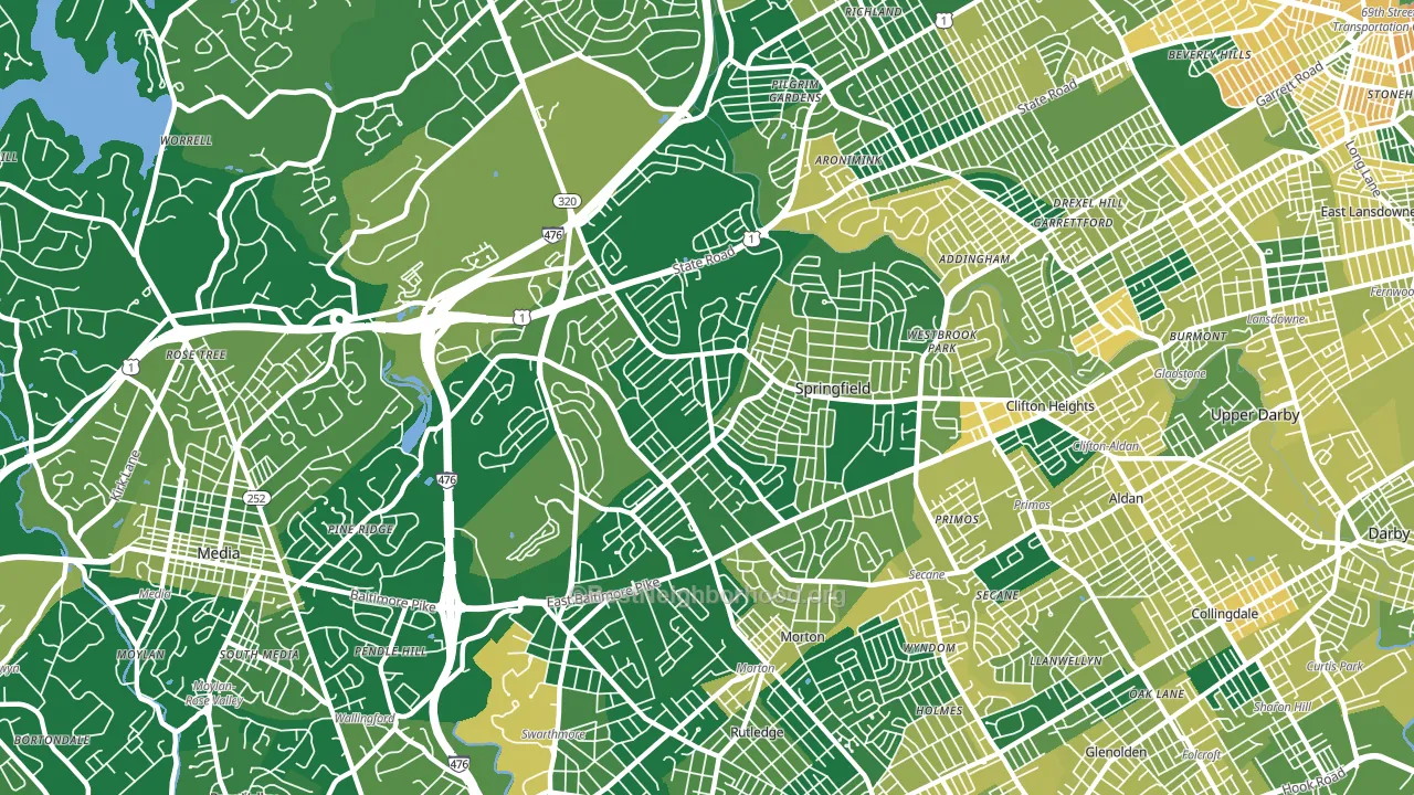 19064, PA block-group voter-turnout map