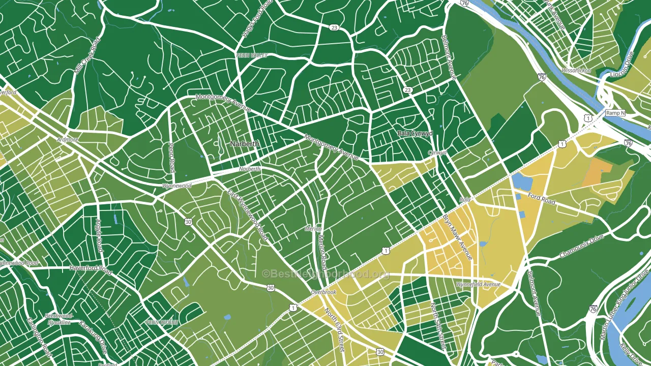 19066, PA block-group voter-turnout map