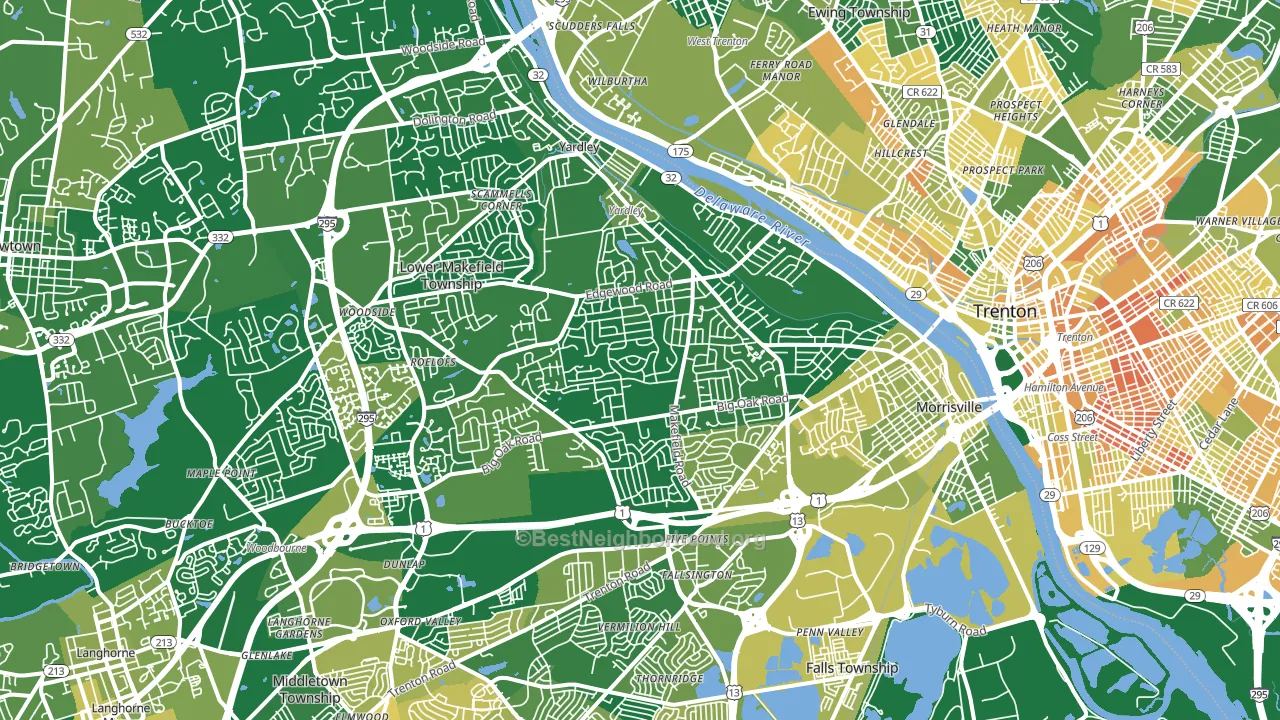 19067, PA block-group voter-turnout map