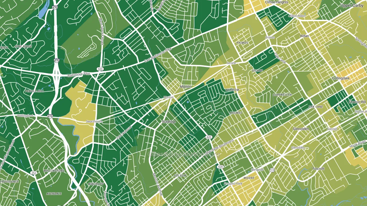 19070, PA block-group voter-turnout map