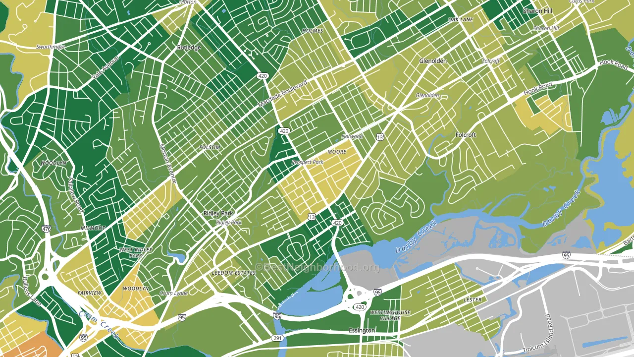 19076, PA block-group voter-turnout map