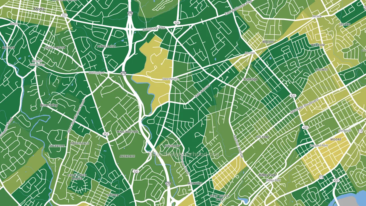 19081, PA block-group voter-turnout map