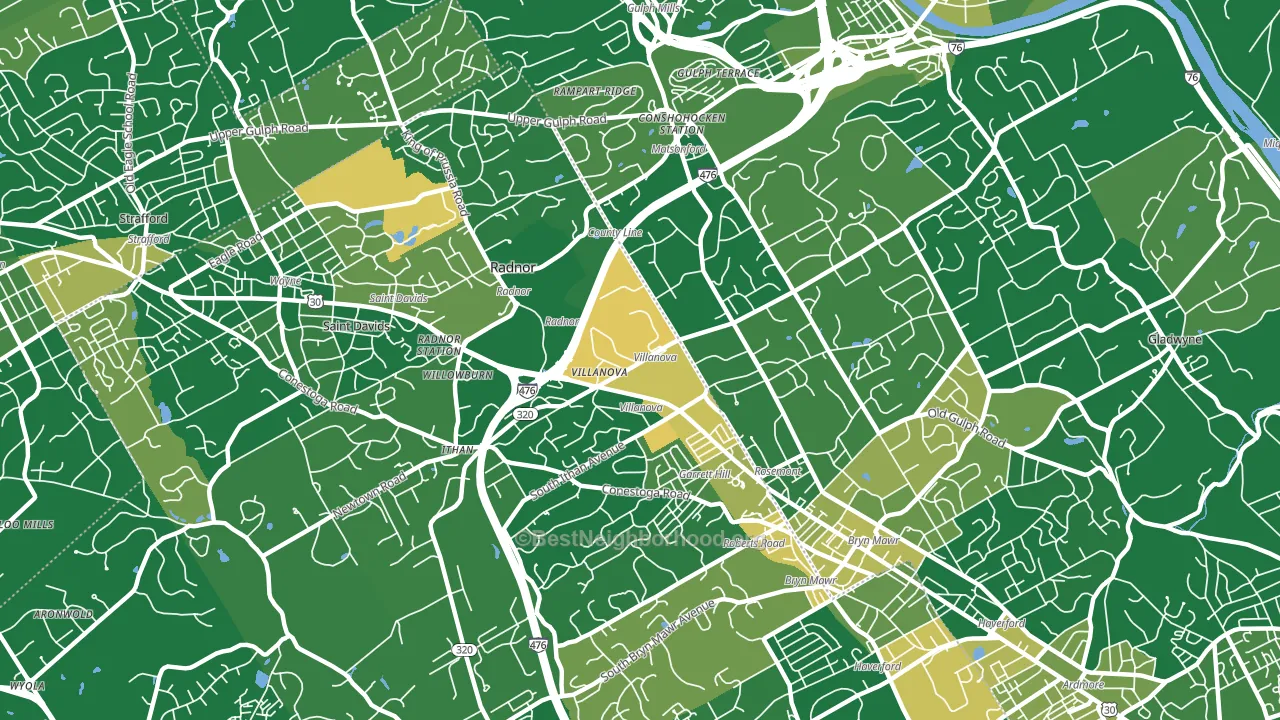 19085, PA block-group voter-turnout map