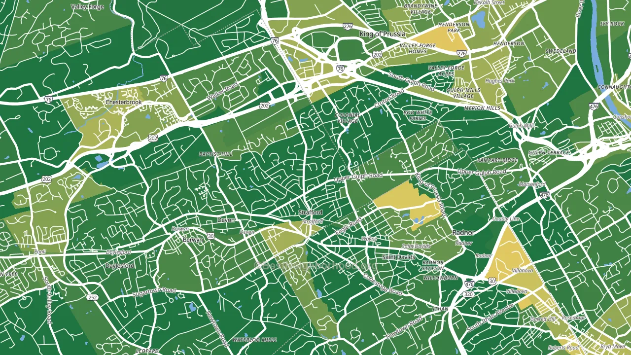 19087, PA block-group voter-turnout map