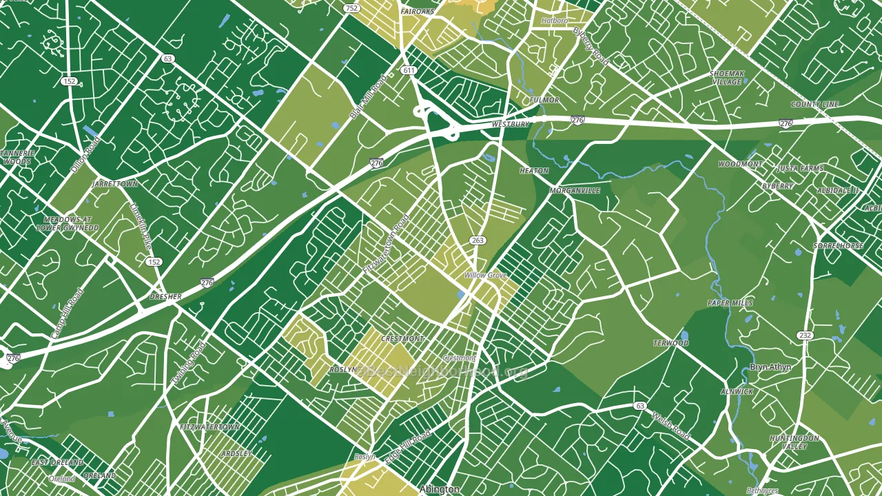 19090, PA block-group voter-turnout map