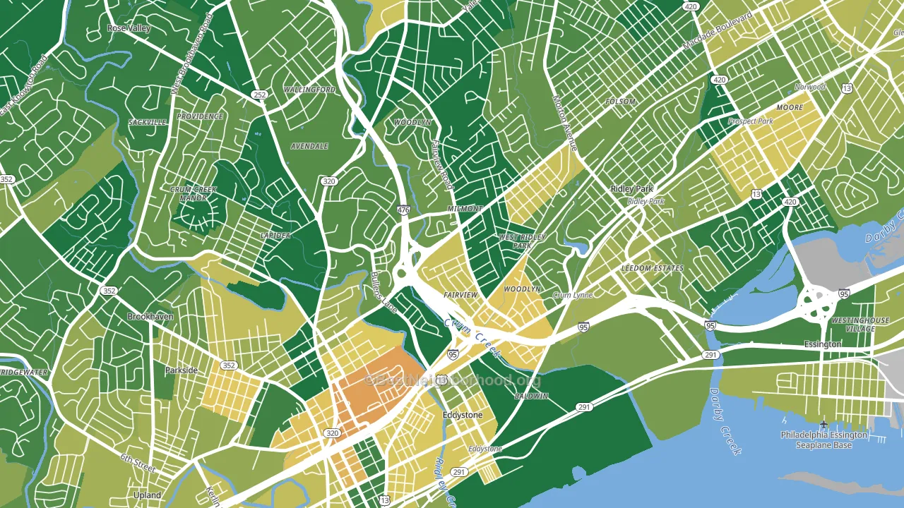19094, PA block-group voter-turnout map