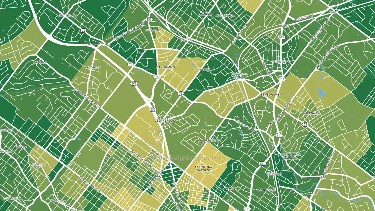 19095, PA block-group voter-turnout map