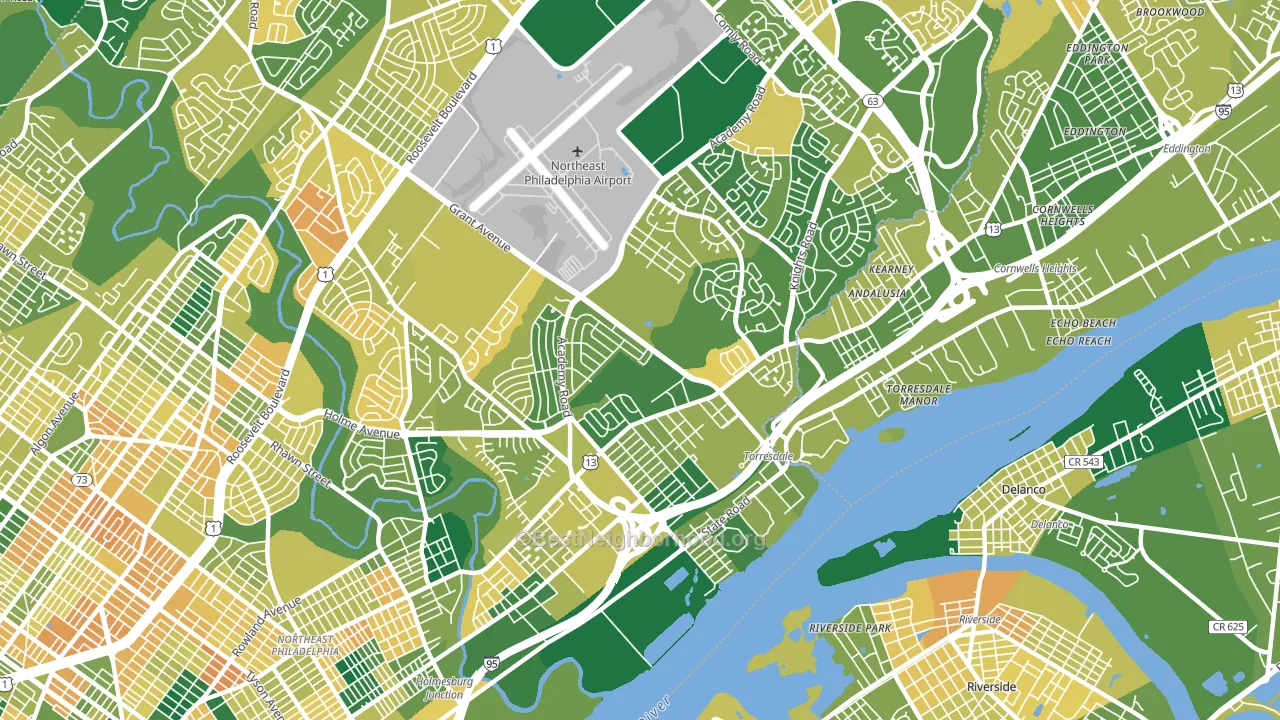 19114, PA block-group voter-turnout map