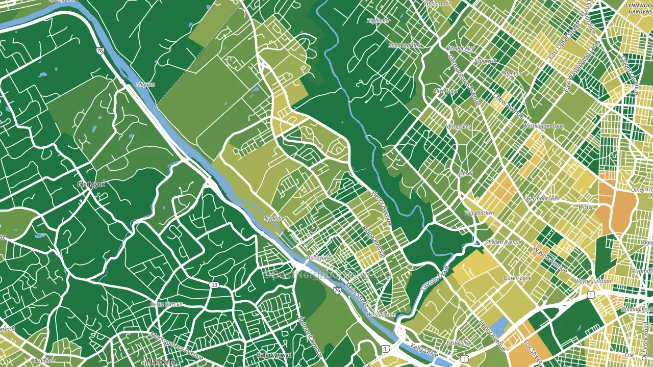 19128, PA block-group voter-turnout map