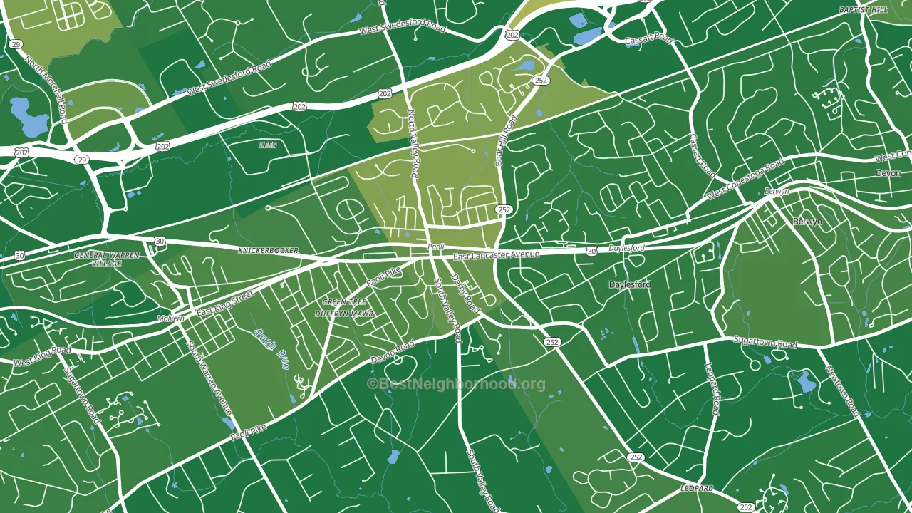 19301, PA block-group voter-turnout map