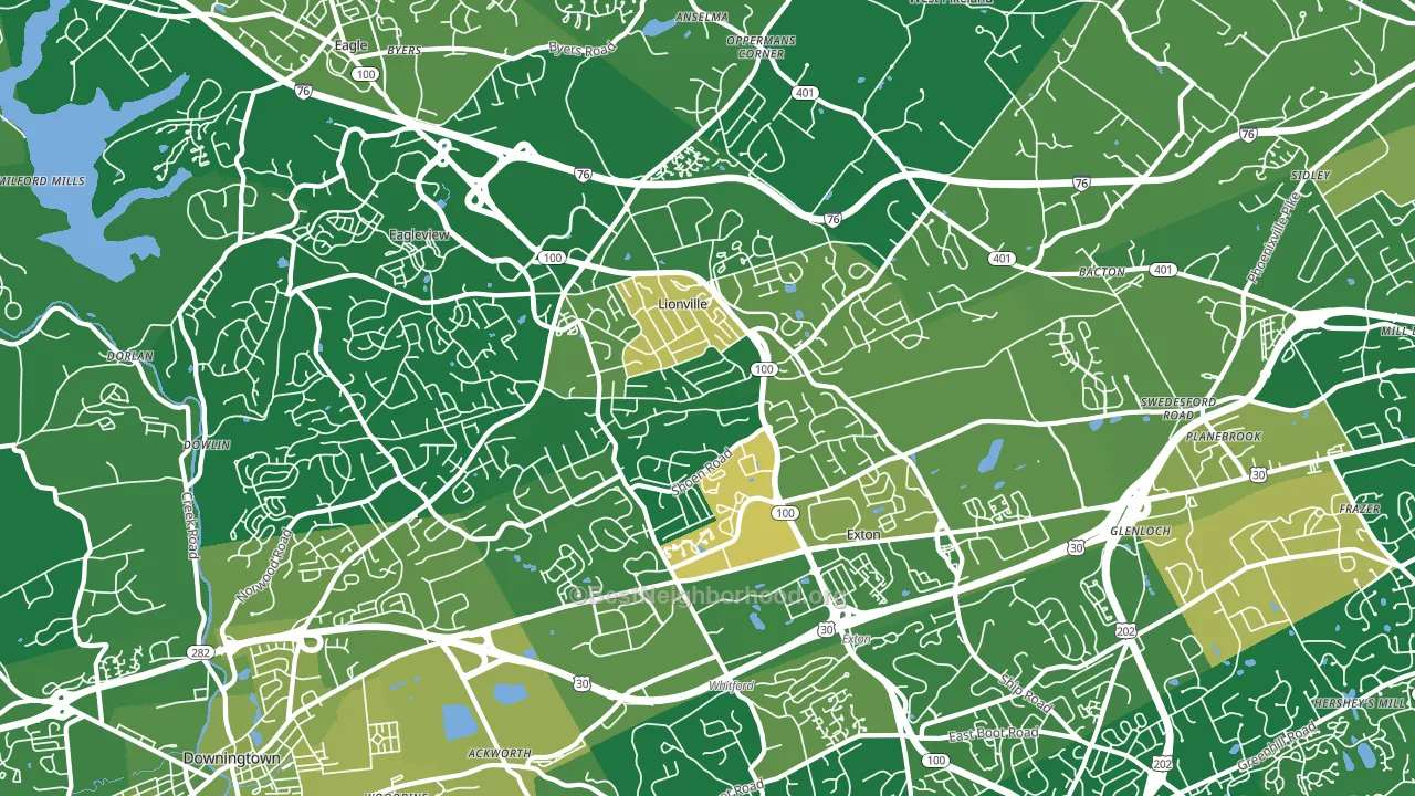 19341, PA block-group voter-turnout map