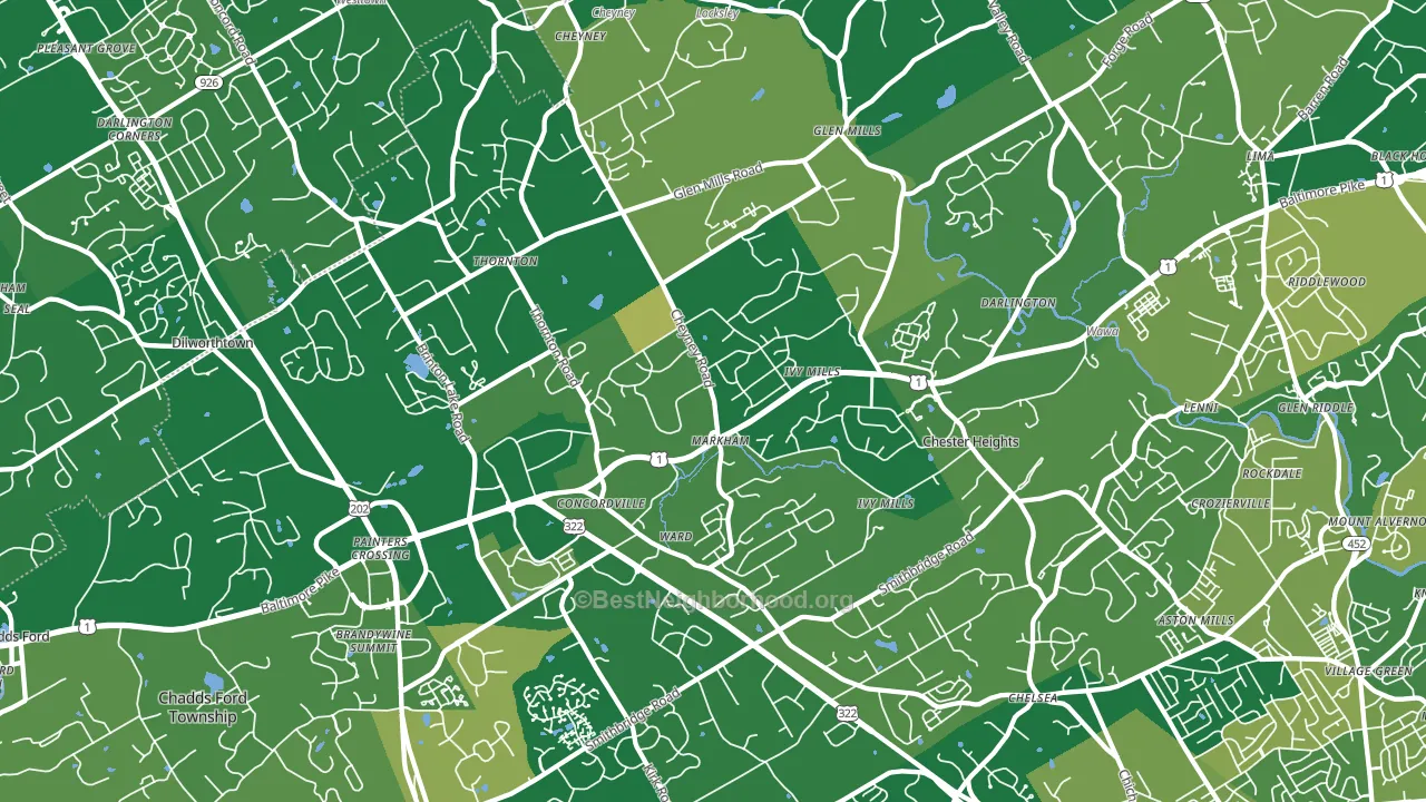 19342, PA block-group voter-turnout map