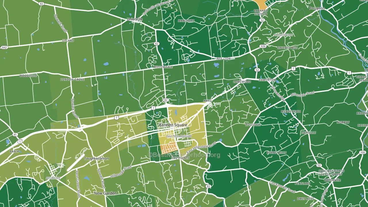 19348, PA block-group voter-turnout map