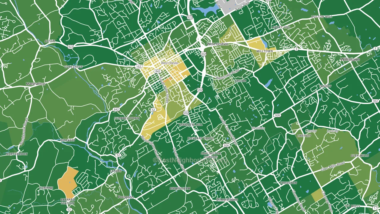 19382, PA block-group voter-turnout map