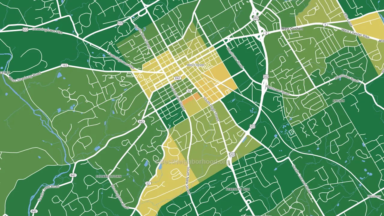 19383, PA block-group voter-turnout map