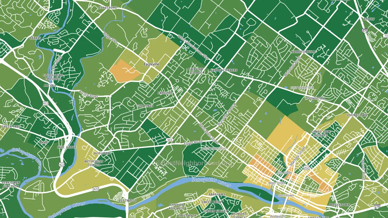 19403, PA block-group voter-turnout map