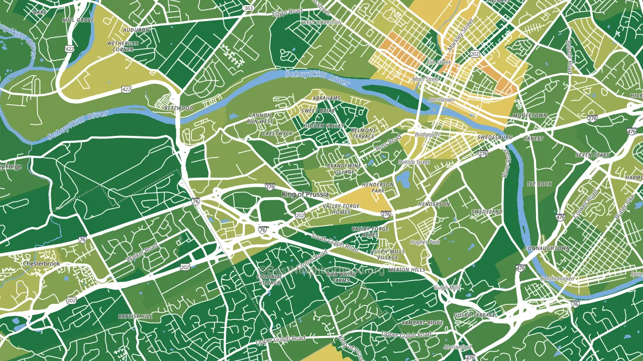 19406, PA block-group voter-turnout map