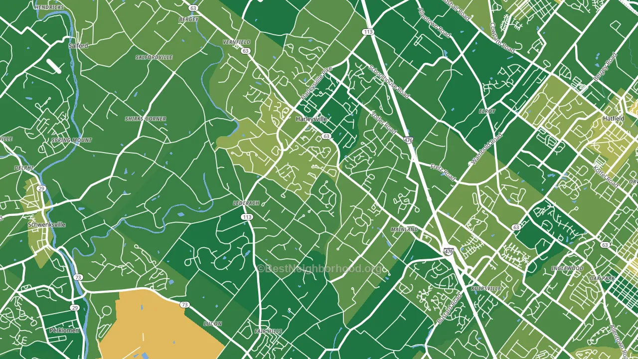 19438, PA block-group voter-turnout map