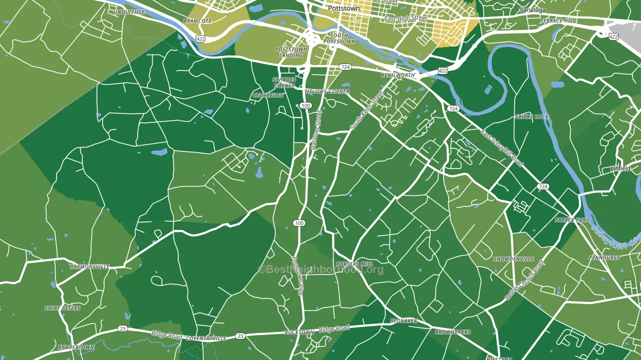 19465, PA block-group voter-turnout map