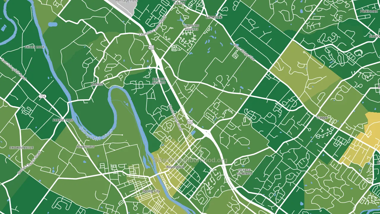 19468, PA block-group voter-turnout map