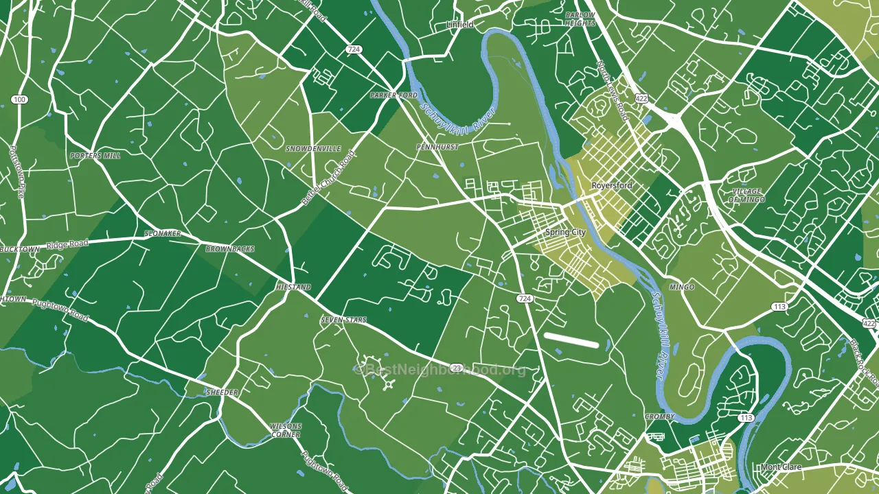 19475, PA block-group voter-turnout map