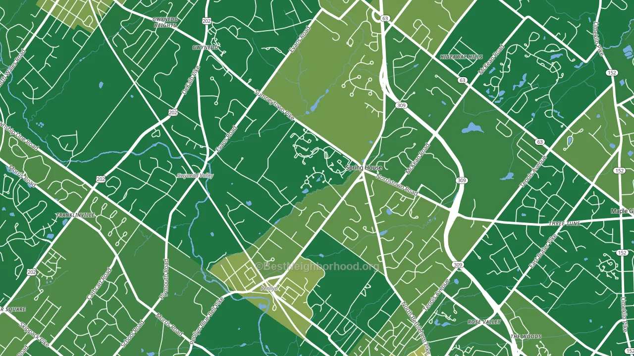 19477, PA block-group voter-turnout map
