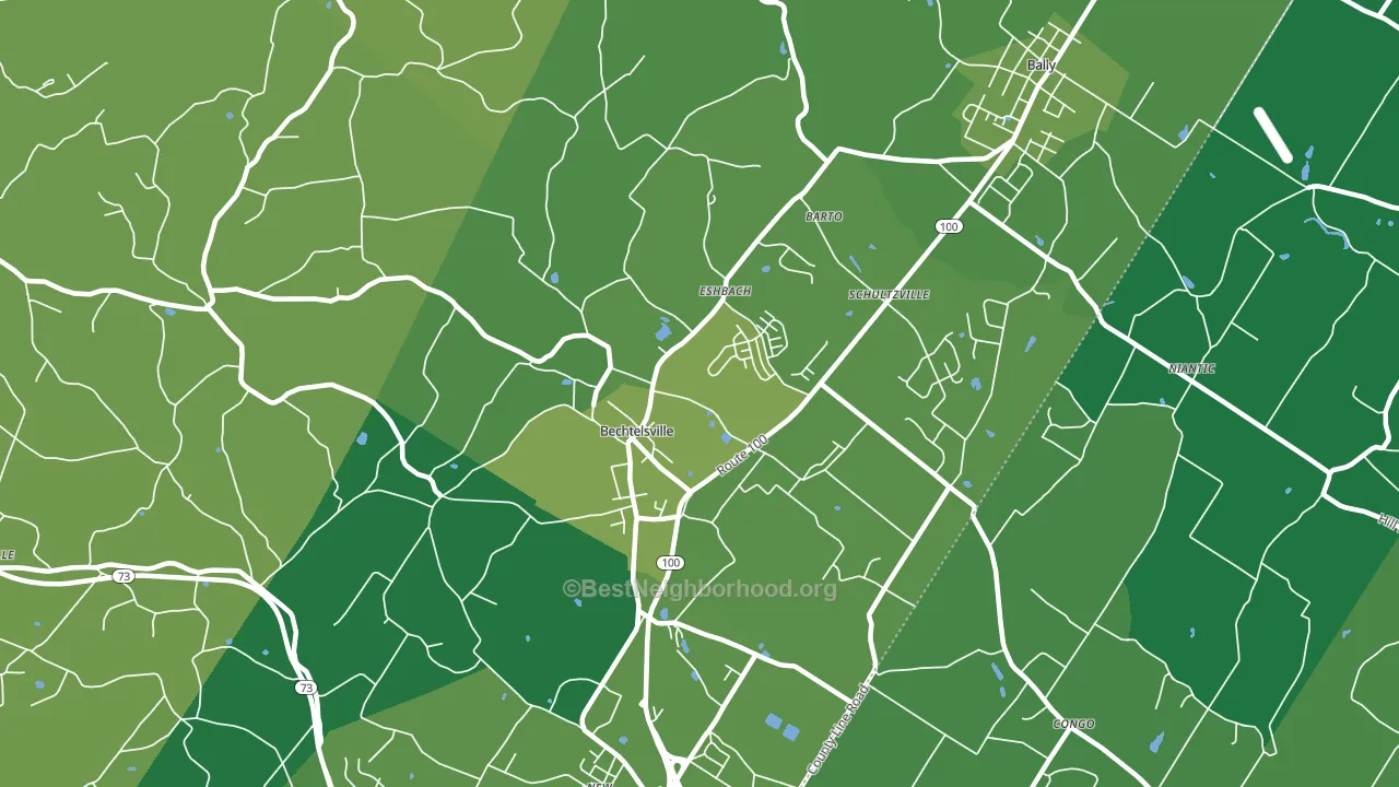 19505, PA block-group voter-turnout map
