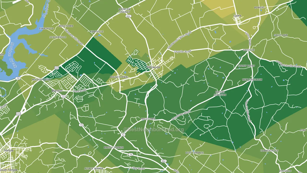19522, PA block-group voter-turnout map