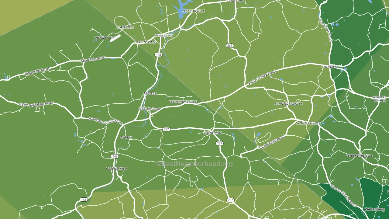 19529, PA block-group voter-turnout map