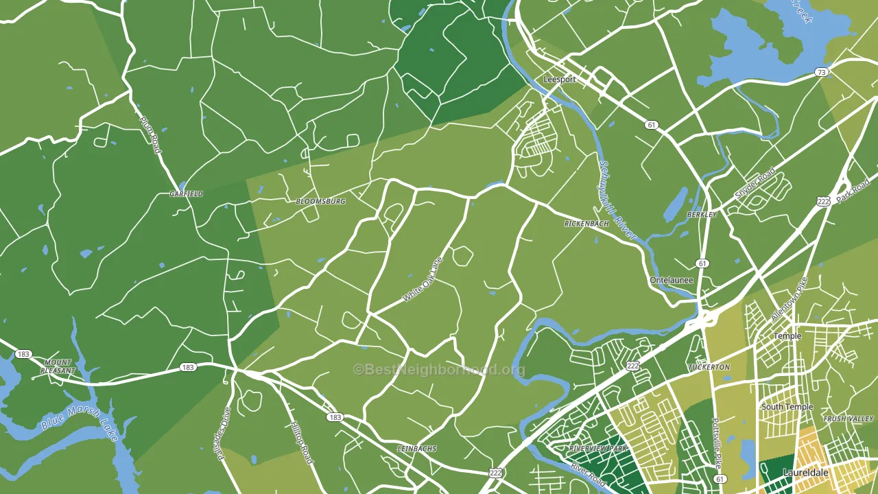 19533, PA block-group voter-turnout map
