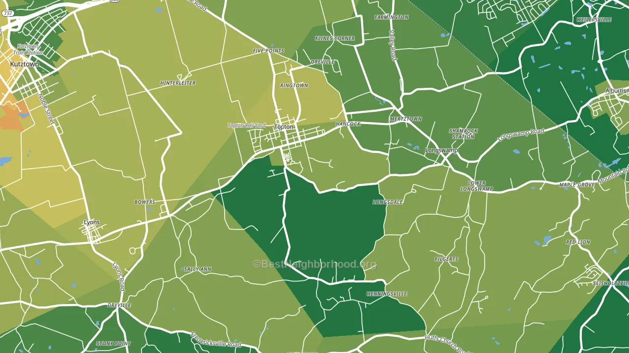 19539, PA block-group voter-turnout map