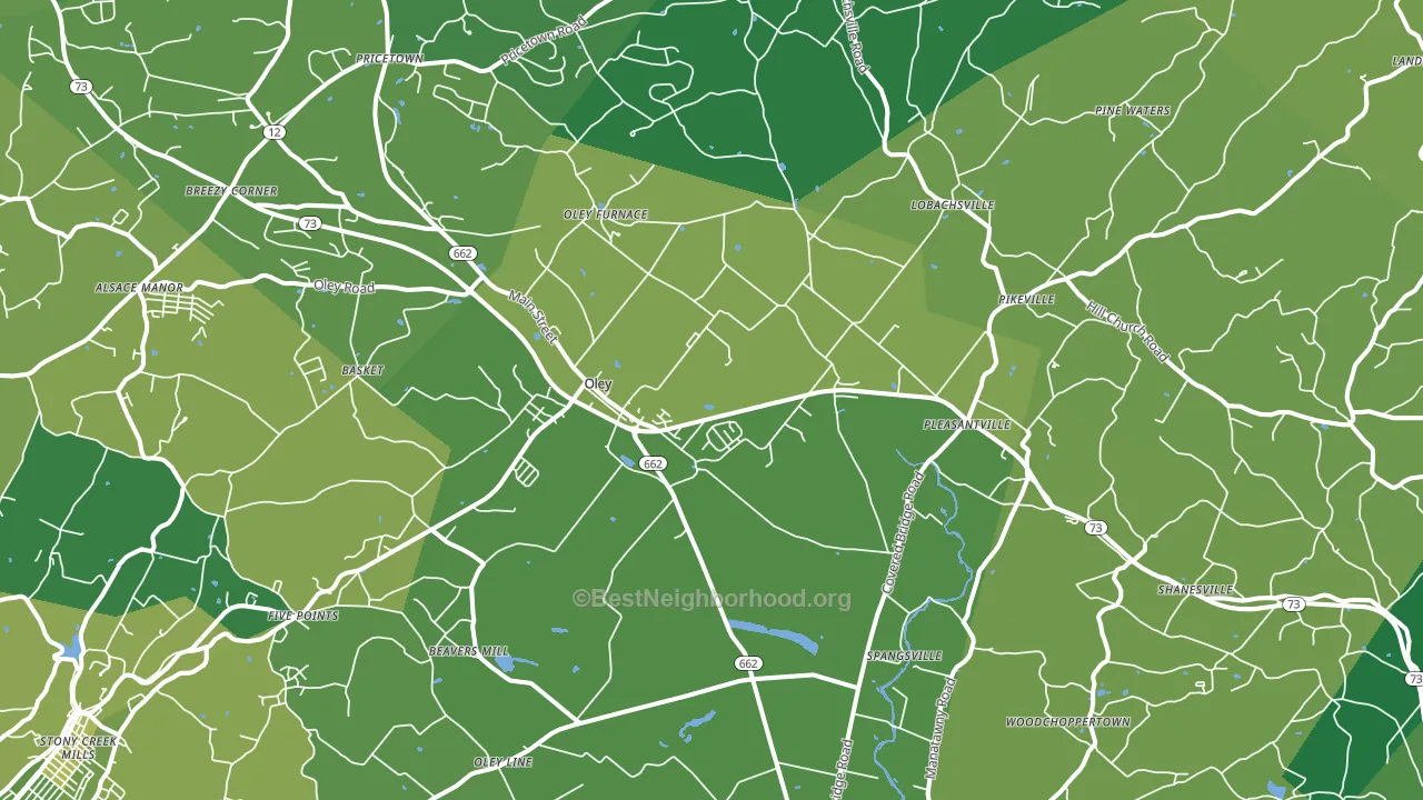 19547, PA block-group voter-turnout map