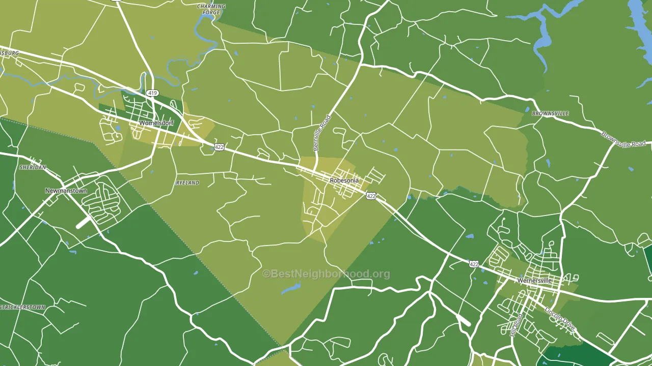 19551, PA block-group voter-turnout map
