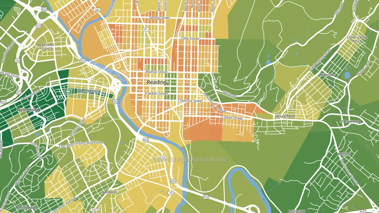 19602, PA block-group voter-turnout map