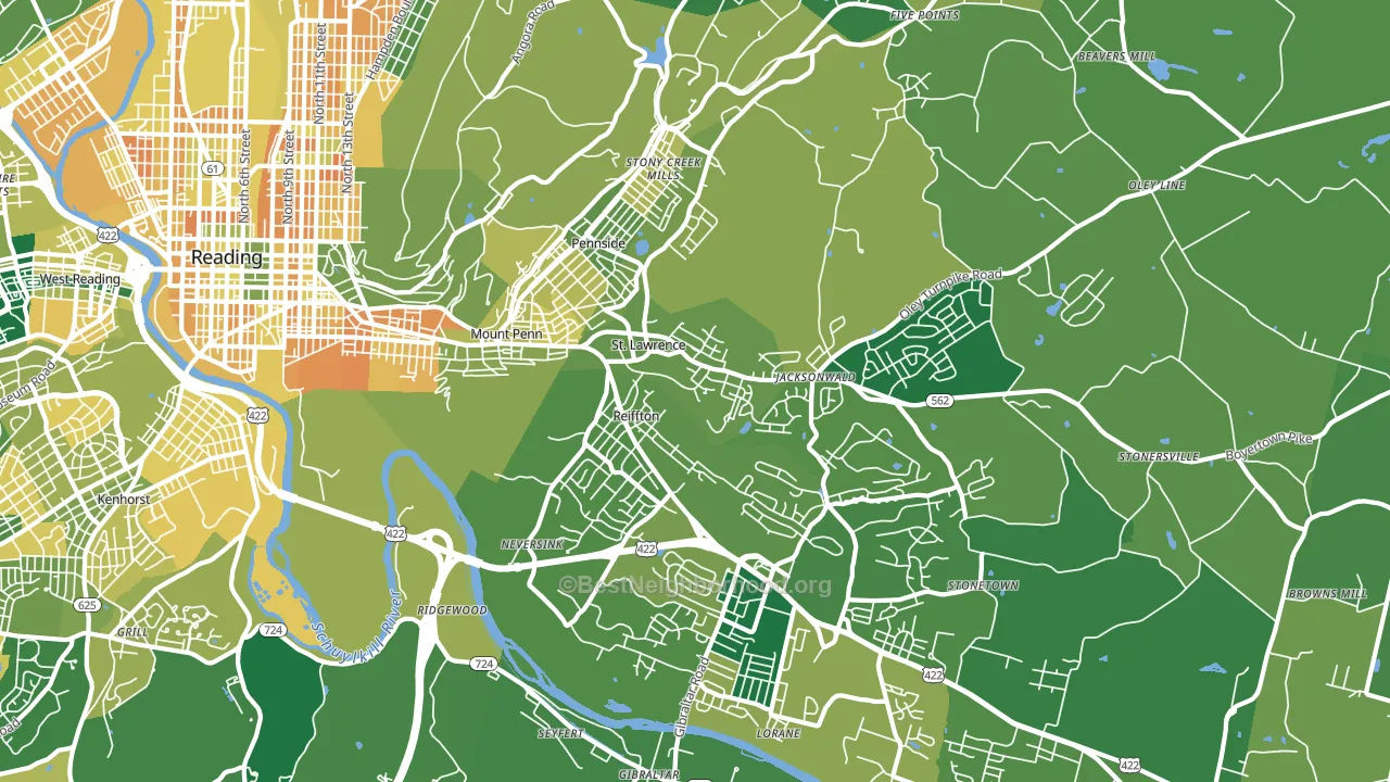 19606, PA block-group voter-turnout map