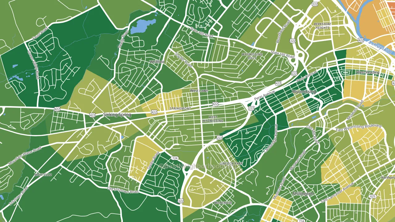 19609, PA block-group voter-turnout map