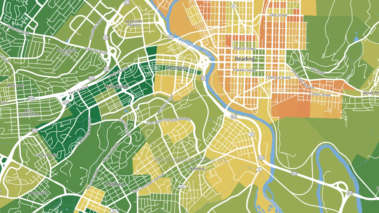 19611, PA block-group voter-turnout map