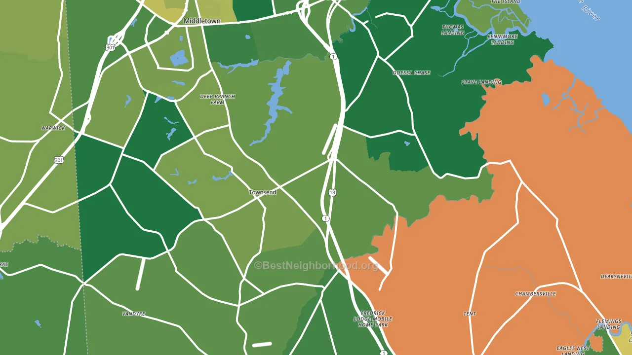 19734, DE block-group voter-turnout map
