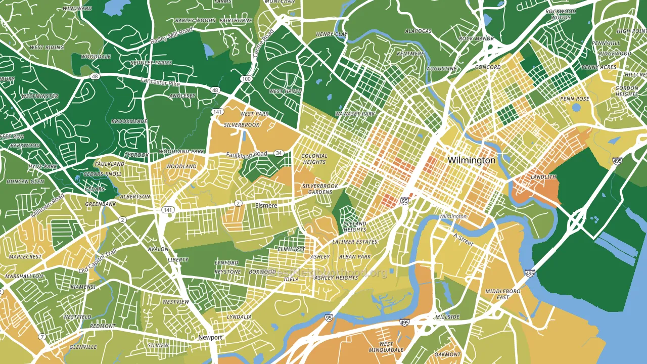 19805, DE block-group voter-turnout map