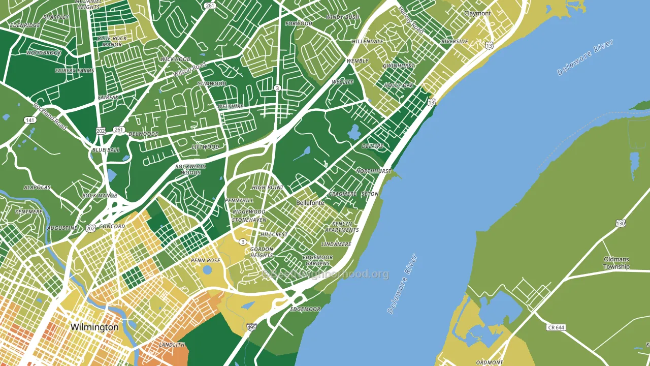 19809, DE block-group voter-turnout map