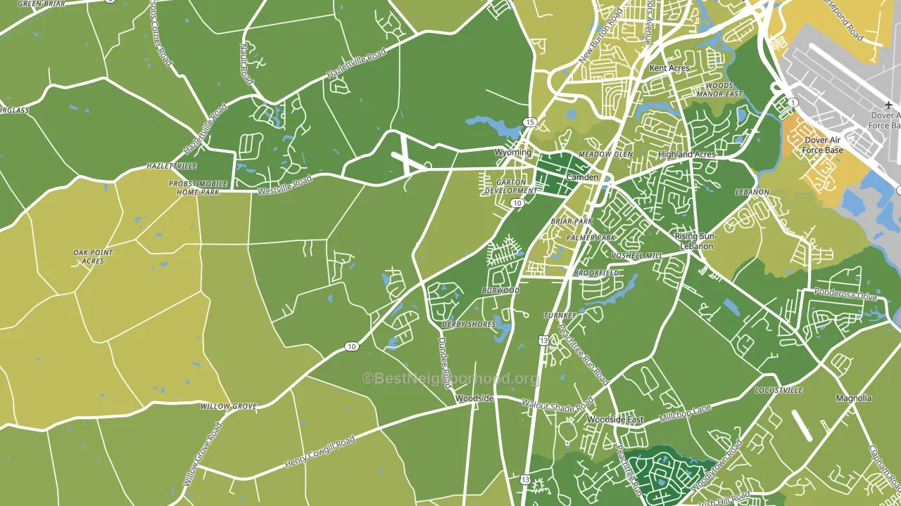 19934, DE block-group voter-turnout map