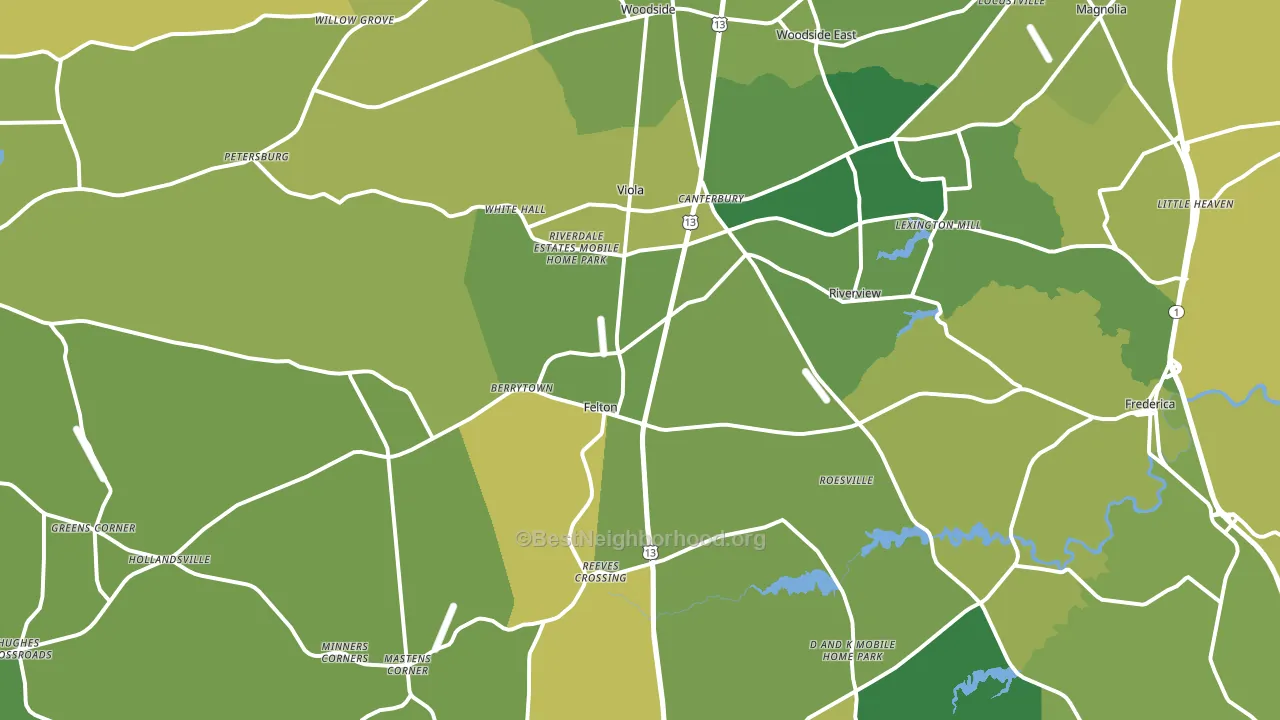 19943, DE block-group voter-turnout map