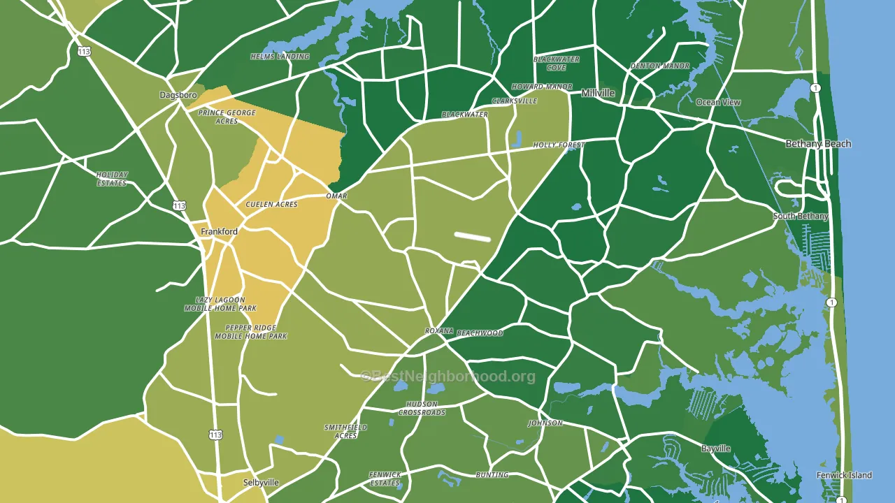 19945, DE block-group voter-turnout map