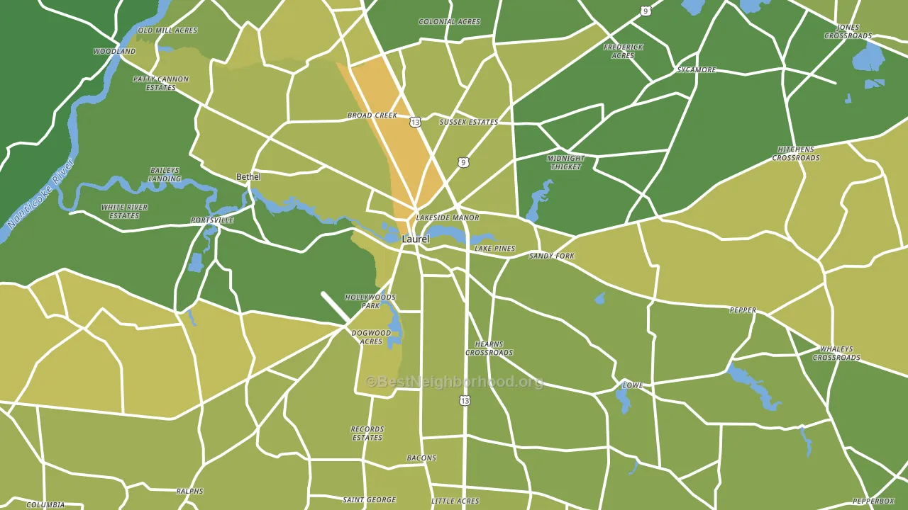 19956, DE block-group voter-turnout map