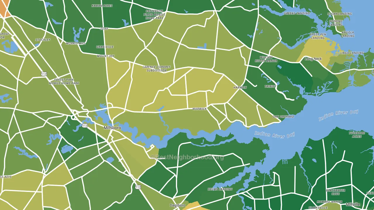 19966, DE block-group voter-turnout map