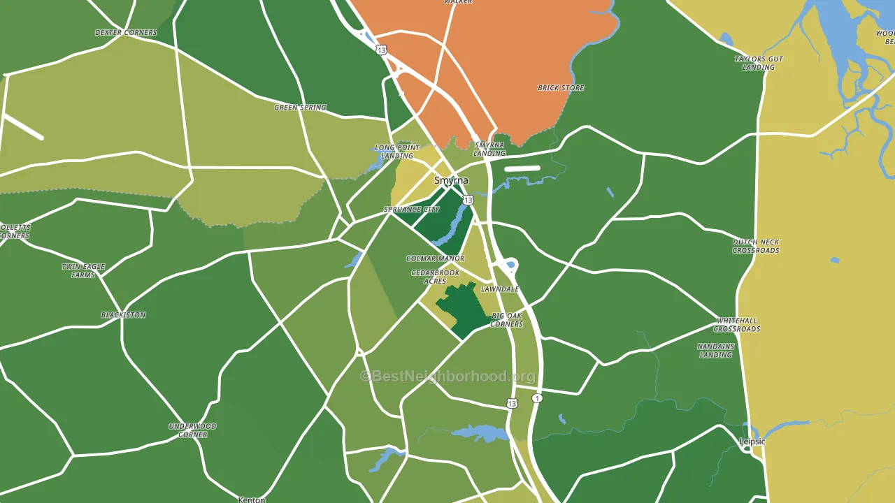 19977, DE block-group voter-turnout map
